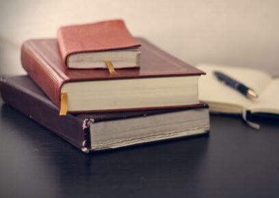 Books and a notepad