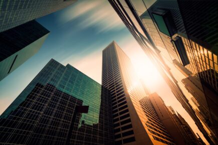 Office skysraper in the sun