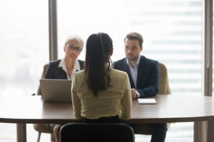 Employee being interviewed